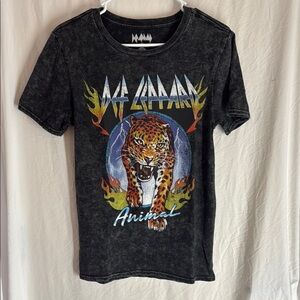 Black and Orange Short Sleeve Tee Def Leppard